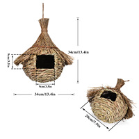 Nichoir en paille écologique fait main pour perroquets et pigeons, décoration murale de jardin, cage à oiseaux pour observation d'oiseaux en extérieur
