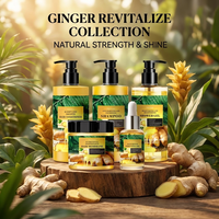 Kit de Soins Capillaires au Gingembre à Base d'Extraits Végétaux – Flacon Pompe et Combiné Compte-gouttes – Vente au Détail E-commerce, OEM, ODM, Personnalisé