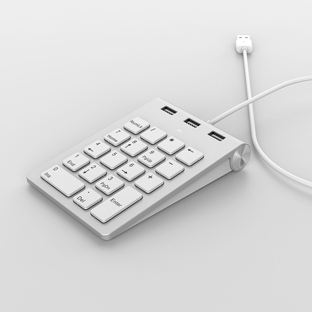 New Large Print 18-Key Numeric Keypad Wired Computer Keyboard for Accounting Financial Office Use USB Expansion Port Plug Play 1