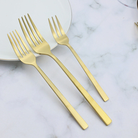 Ensemble de table à manger en acier inoxydable à manche droit moderne et simple fourchette couteau cuillère vaisselle ensemble de vaisselle réutilisable