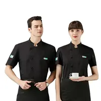 Distributor Pabrik Jaket Koki Lengan Panjang Eksekutif Logo Seragam Koki Ccokk untuk Chef Coat Jaket Chef Lengan Pendek Seragam Pria