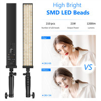 3 paquets de bâtons d'éclairage vidéo LED 2.4 GHz Kit d'éclairage photographique avec 3 filtres de couleur à distance Dimmable CRI 95 et support de bras
