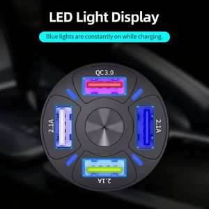 QC3.0 4-Port USB Fast Charger Car Phone Station Charger LED <b>Light</b> Portable Car Charger for Phone 16 15 14 - Product Image 5