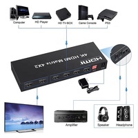 Xput Nouveau Design Haute Vitesse 4K 3D 1080P HDMI Vidéo Matrice Commutateur 4x2 4 en 2 Sorties hdmi Commutateur Splitter Box avec Edid