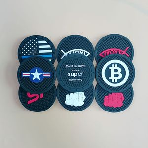 แผ่นรองแก้วซิลิโคนทรงกลมลายปั๊มนูนแบบกำหนดเอง กันลื่น ทนความร้อน กันน้ำ ดีไซน์สร้างสรรค์ รูปแบบเหรียญรางวัล - Product Image 5