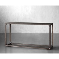 Table console moderne de luxe en bois massif pour salon intérieur, design élégant et transitoire, idéale pour atelier
