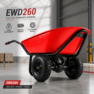 รถดัมพ์ไฟฟ้า EWD260 รับน้ำหนักได้ 260 กก. 4 ล้อ ถาดพลาสติกสีแดงสำหรับงานหนัก - Product Image 1