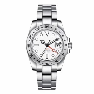 Reloj de Lujo para Hombre de 39 mm con Logotipo Personalizado, Zafiro NH34 <span class=keywords><strong>GMT</strong></span>, Automático, Mecánico, Sin Logotipo, Reloj de Acero Inoxidable de Lujo Explore <span class=keywords><strong>Master</strong></span> - Product Image 4