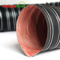 Tuyau de conduit d'air chaud en silicone avec cordon en fibre de verre renforcé, conduit flexible ondulé, conduit de ventilation en spirale, tuyau d'air