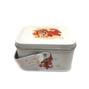 Boîte en métal rectangulaire pour biscuits, bonbons, gâteaux, bijoux, cadeaux, avec poignée - Product Image 4