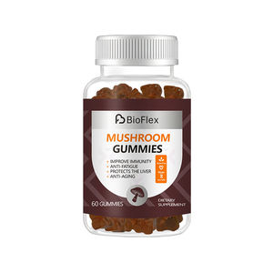 Complément alimentaire en gummies à base d'extrait de champignons super-complexes 10 en 1, biologique, végétalien, Lion's Mane, Reishi et Chaga, 2500 mg, marque privée OEM - Product Image 1