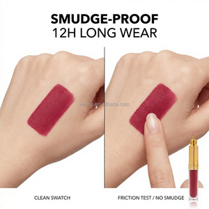 <b>Custom</b> High End Lip Gloss Light Texture Hydrating Matte Velvet Long Wear <b>lipstick</b> Moisturizing Plumping Vegan - Product Image 4