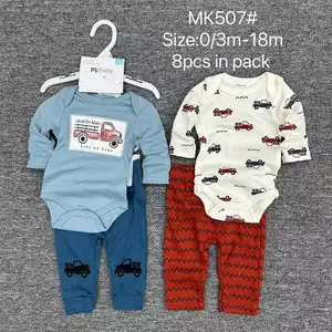 Nouveau style Hiver Bébé Vêtements Onesie Garçons Et Filles À Manches Longues Vêtements Toddler Costume deux ronper combinaison et 2 trouaers tissu