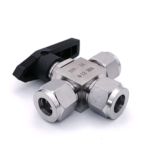 Vente de liquidation B2B COVNA – Vanne à boisseau sphérique 3 voies en acier inoxydable (SS) à filetage NPT femelle, haute pression 6000 PSI, 1 pièce - Product Image 1