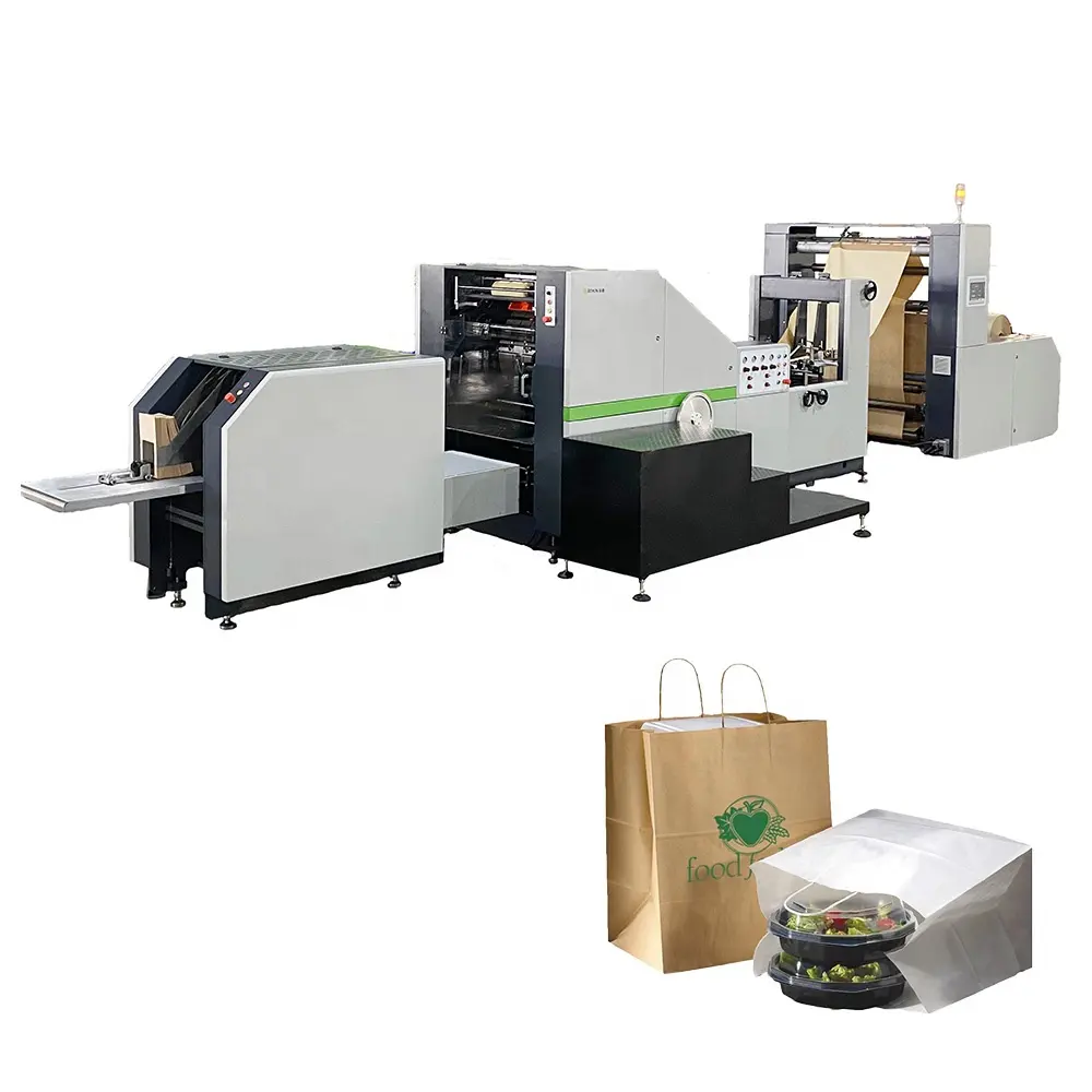Paper Bag Machinery Manufacturer supply Paper Bags machine w Square Bottom design 4 Food Paper Bag Baking Party factory products