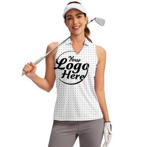 Chemise de golf sans manches pour femmes, débardeur de tennis à col en V, polos de golf pour femmes _ Vêtements - Product Image 1