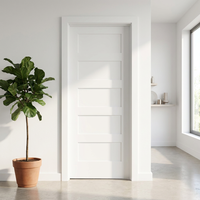 Amérique du Nord 18 In. X 80 po. Peau de porte plate en MDF apprêté blanc 3mm d'épaisseur Peau de porte à 5 panneaux
