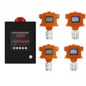 4-Channel Industrial gas leak monitor control panel 433Mhz interconnected fixed gas detector