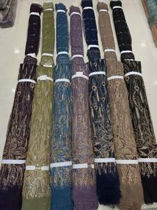 Tela de Red Importada con Cuentas Pesadas Hechas a Mano por Diseñadores, con Dupatta, Material de Primera Calidad para Trajes de Boda y Festivos - Product Image 2