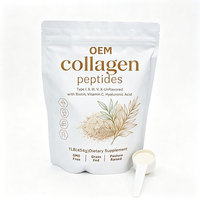 Poudre de collagène multi-peptides pur pour la peau, les cheveux, les ongles et les articulations, anti-âge, sans arôme, complément alimentaire 907g, marque HUANJING, vente en gros