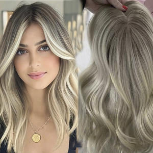 Nuevo Topper de <span class=keywords><strong>Cabello</strong></span> Europeo Mono, Cierre de Encaje sin Costuras, Tamaño Personalizado, para Mujeres Blancas - Product Image 2