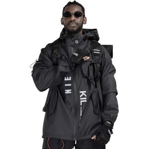 เสื้อแจ็คเก็ตกันลม FOXA Techwear สำหรับผู้ชาย รุ่น PU สำหรับฤดูใบไม้ร่วง สไตล์สตรีทแวร์ - Product Image 1