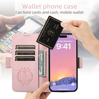 Étui en cuir de haute qualité pour iPhone 15 14 13 Pro, coque de protection 2 en 1, étui de téléphone magnétique détachable avec portefeuille