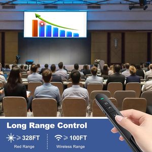 Présentateur sans fil puissant avec pointeur laser USB, télécommande noire ou blanche pour PowerPoint, pour les présentations - Product Image 4