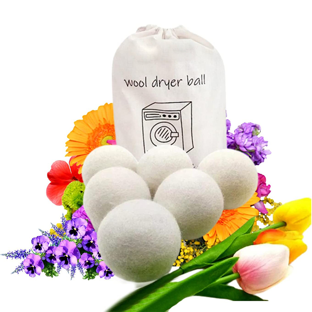 Большой сушильный шар, лучшая альтернатива пластиковым шарикам и жидким органическим 6 упаковок шерстяной сушильный валяный шар с хлопковым мешком 7 см