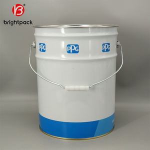 Boîte <span class=keywords><strong>de</strong></span> fer <span class=keywords><strong>de</strong></span> <span class=keywords><strong>20</strong></span> <span class=keywords><strong>litres</strong></span>, baril <span class=keywords><strong>de</strong></span> peinture en métal, argent uni, dessus blanc, ensemble OEM, Logo personnalisé, heure, Type rond, seau <span class=keywords><strong>vide</strong></span>, paquet en étain - Product Image 4