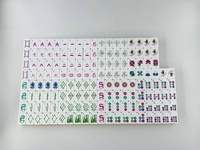 Set Mahjong 160 Ubin Modern Mewah Amerika NMJL Art Deco Rose Acrylic Mat Hijau 4-Lapisan Terukir Portabel untuk Hiburan