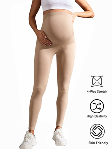 Flw XXL Schwangere Frauen Hohe Taille Atmungsaktive Yoga hosen Elastische Taille Bauch Kompression Workout Mutterschaft sport Spandex/Nylon - Product Image 3