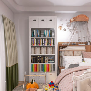 Estantería de hierro y Metal para biblioteca en casa, estante de almacenamiento de suelo multicapa para libros de imágenes para niños, estantería para sala de estar - Product Image 4