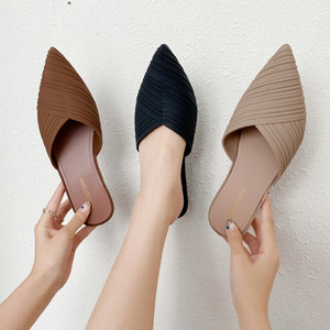 2023 yeni avrupa ve amerikan moda artı boyutu 36-40 bayanlar terlik rahat ayakkabılar kadınlar parlak düz alt flip-flop terlik - Product Image 1
