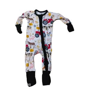 ชุดรอมเปอร์เด็กอ่อนแบบมีซิปสองทาง ผลิตจากผ้าไผ่ พิมพ์ลายได้ตามต้องการ สำหรับเด็กทารกแรกเกิด ขายส่ง - Product Image 5