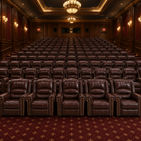 Sofá de Cine Reclinable Eléctrico de Cuero Genuino con Espuma Viscoelástica, Diseño Plegable, Estilo Moderno para Cine en Casa, Asientos VIP