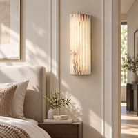 Applique murale LED en laiton Alabaster des États-Unis, lumière blanche chaude de luxe pour l'intérieur, idéale pour la maison, l'hôtel, la chambre à coucher, l'éclairage d'ambiance