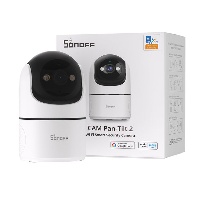 SONOFF WIFI CAM PT2 Smart Home Security Camera Smart Night Vision 360 Panoramic View Physical Privacy Mode Remote HD Monitoring