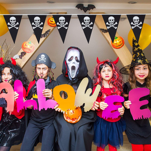 Drapeau de pirate Joli Roger, guirlande de drapeaux pour décoration de fête, bar, club sportif, festival scolaire, célébration - 16,5 pieds - Product Image 4