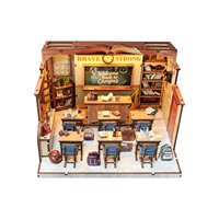 Kit de bricolage éducatif en bois pour mini-jouets - Nook de lecture pour étudiants et maison de poupée pour enfants avec architecture en bois à construire créativement