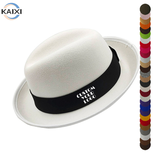 Chapeau haut de forme classique rétro jazz pour hommes Fedora en feutre neutre pour une tenue de fête décontractée style européen britannique pour l'Europe et le Royaume-Uni - Product Image 1