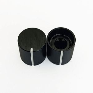 ALUMINUM Black Silver Anodized Brushed Pre-<b>amplifier</b> <b>Speaker</b> Rotating Metal Potentiometer Control Knob 6mm D Shaft 18T JT Brand - Product Image 4