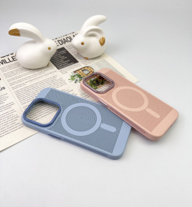 เคสกันความร้อนพร้อมกรอบเลนส์โลหะและฝาหลังแบบปุ่มกด สำหรับ iPhone 14 13 12 11 Pro Max เคสแม่เหล็ก รองรับการชาร์จไร้สาย - Product Image 2