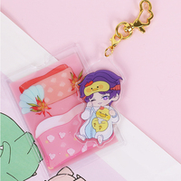Porte-clés en acrylique PVC personnalisé, étui de protection, porte-clés suspendu en plastique, dessin animé, porte-clés rotatif en acrylique, mignon