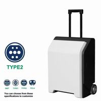 Chargeur de Véhicule Électrique Portable sur Roues 3,5 kW 3 kWh avec Stockage d'Énergie, Chariot d'Urgence Personnalisé, Prises GB/T Type 1 Type 2 Tesla