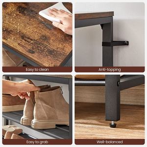 Cross-border foreign trade multi-layer entrance hallway <b>shoe</b> <b>rack</b>, household floor-standing <b>storage</b> <b>rack</b>, simple iron <b>storage</b> - Product Image 4