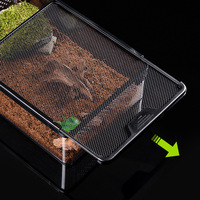 Vente en gros : Terrarium pour reptiles en plastique transparent, anti-évasion, avec plateau en plastique, ventilé, pour l'alimentation et la reproduction