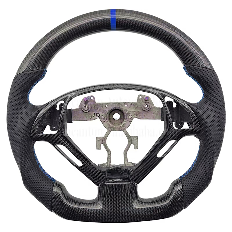 คาร์บอนไฟเบอร์ + หนังพรุน + เย็บลายสีน้ำเงิน