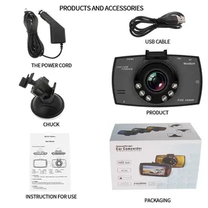 Dash kamera G30 sürüş kaydedici araba dvr'ı Dash kamera Full HD 1080P döngü kayıt gece görüş geniş açı Video kayıt kamera kayıt