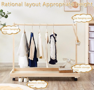 Appendiabiti <span class=keywords><strong>per</strong></span> bambini con ripiano portaoggetti e asta appendiabiti, in legno massello, guardaroba <span class=keywords><strong>per</strong></span> cani e gatti, appendiabiti <span class=keywords><strong>per</strong></span> <span class=keywords><strong>cameretta</strong></span> dei bambini, stanza dei bambini - Product Image 5